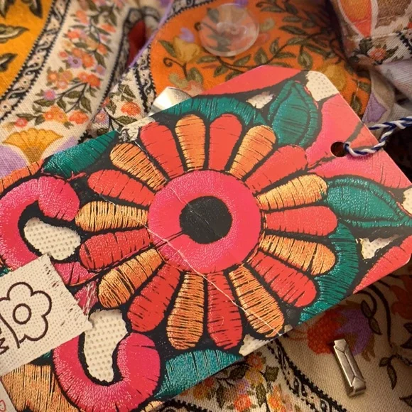 NWT Farm Rio Toscana Pleated Wide-Leg Pants xs,s ,m - Picture 8 of 9